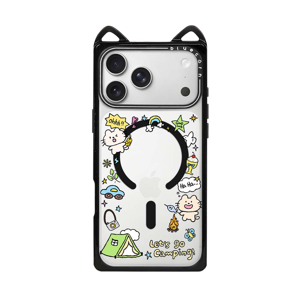 Spring Picnic Frames Cat Ear Case - 猫耳 - Magnetic